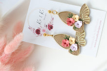 Load image into Gallery viewer, floral _butterfly_earrings_handmade_colorful_side_view
