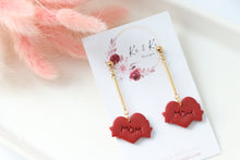 Load image into Gallery viewer, mom_dangle_earrings_handmade_top_view

