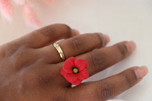 Load image into Gallery viewer, red_flower_ring_handmade_onhand
