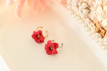 Load image into Gallery viewer, red_flower_ring_handmade_side_view
