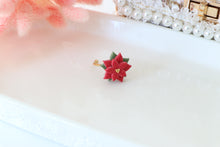 Load image into Gallery viewer, red_poinsettia_flowering_ring_handmade_up_view
