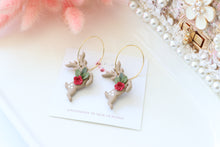 Load image into Gallery viewer, reindeer_dangle_earrings_handmade_front_view
