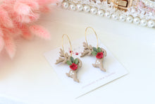 Load image into Gallery viewer, reindeer_dangle_earrings_handmade_side_view
