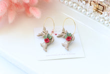 Load image into Gallery viewer, reindeer_dangle_earrings_handmade_top_view
